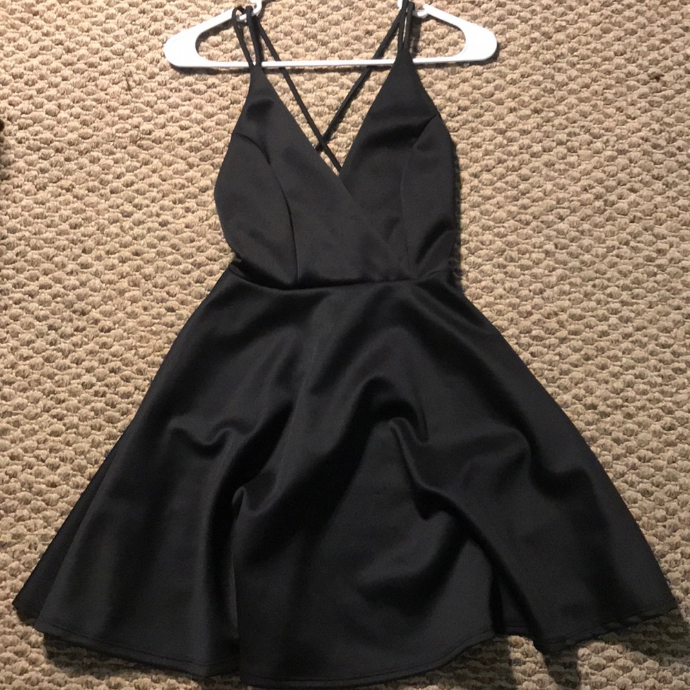 Strappy Black Semi-formal Dress